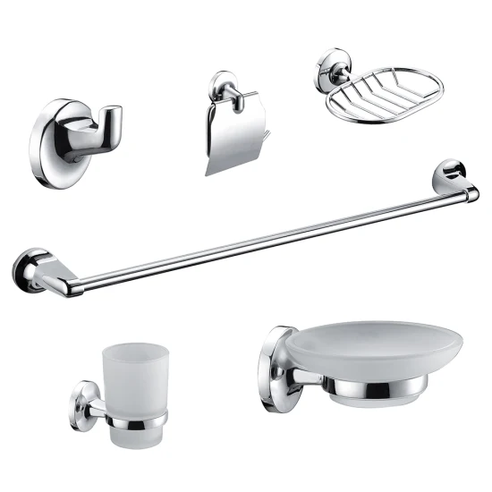 2022 New Bathroom Toilet Paper Holder Accessories 6sets Economic Series Zinc Alloy for Hotel Public Restroom