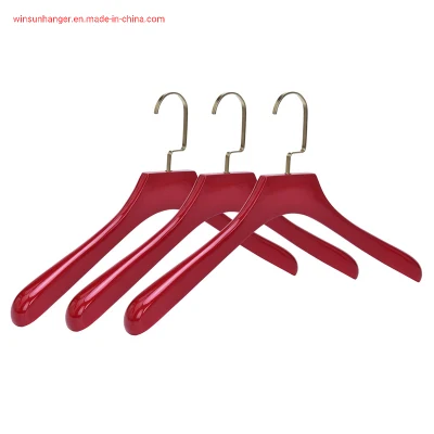 Red Luxury Colored Wooden Clothes Hanger Hotel Store Wood Coat Hangers